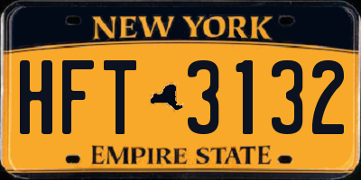 NY license plate HFT3132