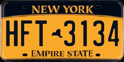 NY license plate HFT3134