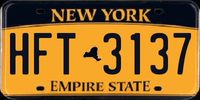 NY license plate HFT3137