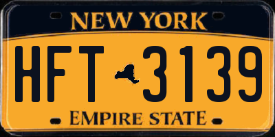 NY license plate HFT3139