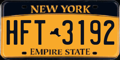 NY license plate HFT3192