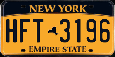 NY license plate HFT3196