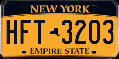 NY license plate HFT3203