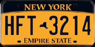 NY license plate HFT3214