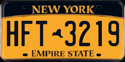 NY license plate HFT3219