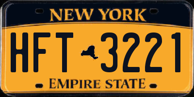 NY license plate HFT3221
