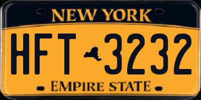 NY license plate HFT3232