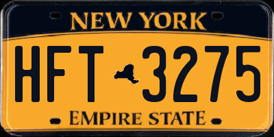 NY license plate HFT3275
