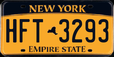NY license plate HFT3293