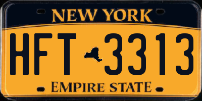 NY license plate HFT3313