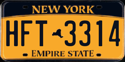 NY license plate HFT3314