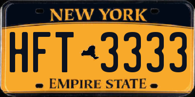 NY license plate HFT3333