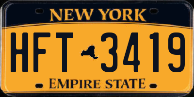 NY license plate HFT3419