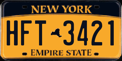 NY license plate HFT3421