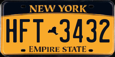 NY license plate HFT3432