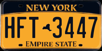 NY license plate HFT3447