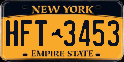 NY license plate HFT3453