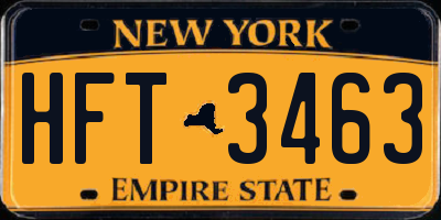 NY license plate HFT3463