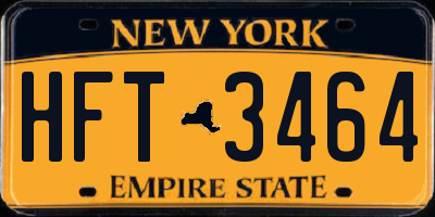 NY license plate HFT3464