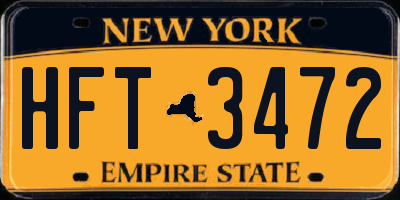 NY license plate HFT3472