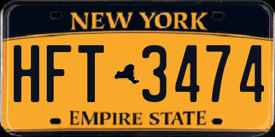NY license plate HFT3474