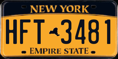 NY license plate HFT3481