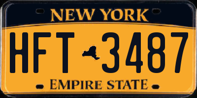 NY license plate HFT3487