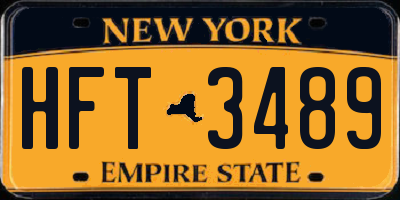 NY license plate HFT3489