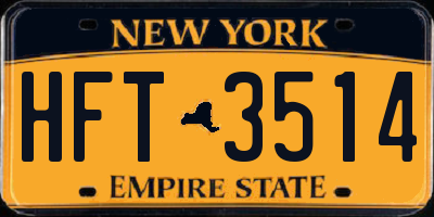 NY license plate HFT3514
