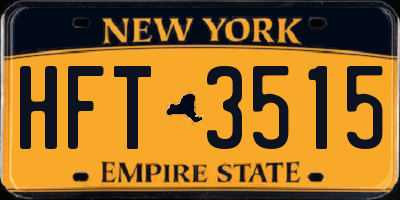 NY license plate HFT3515