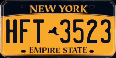 NY license plate HFT3523