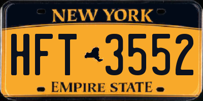 NY license plate HFT3552