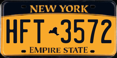 NY license plate HFT3572
