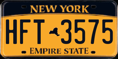 NY license plate HFT3575