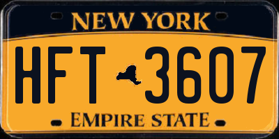 NY license plate HFT3607