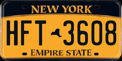 NY license plate HFT3608
