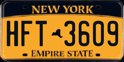 NY license plate HFT3609