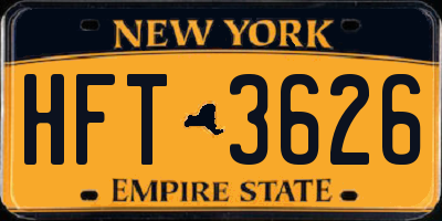 NY license plate HFT3626