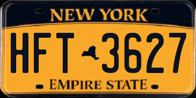 NY license plate HFT3627