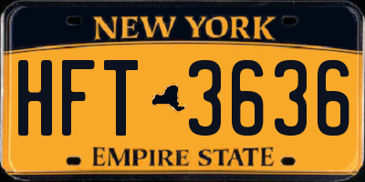NY license plate HFT3636