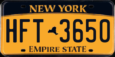 NY license plate HFT3650