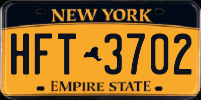 NY license plate HFT3702