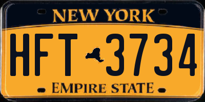 NY license plate HFT3734