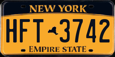 NY license plate HFT3742
