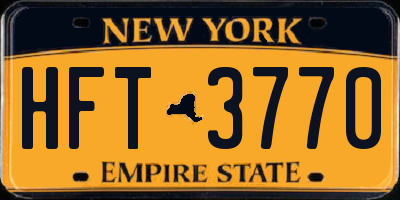 NY license plate HFT3770