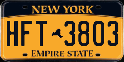 NY license plate HFT3803