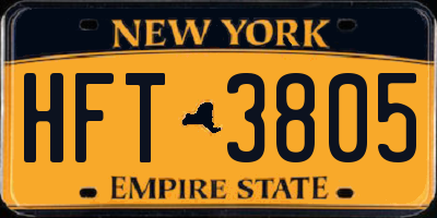 NY license plate HFT3805