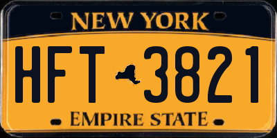 NY license plate HFT3821