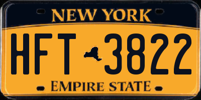 NY license plate HFT3822