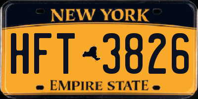 NY license plate HFT3826